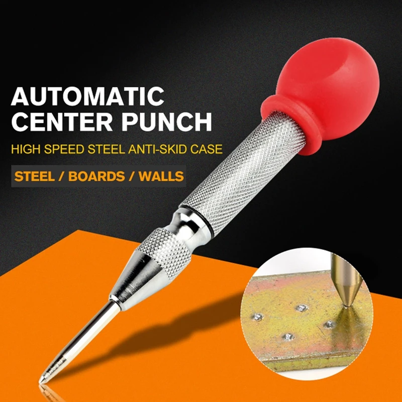 1 Adet HSS Merkezi Punch Stator delme Otomatik Merkezi Pin Punch Yaylı İşaretleme Sondaj Aracı İle Koruyucu Kılıf Görüntü 0