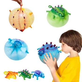 1 ADET Dinozor Yumuşacık Oyuncaklar Antistres Şişme Hayvan Oyuncak Sıkmak Yumuşak Top Balon Sevimli Komik Oyuncak Çocuk Hediyeler için rastgele