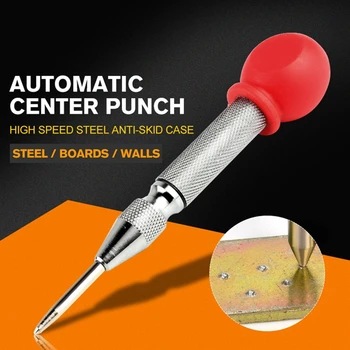 1 Adet HSS Merkezi Punch Stator delme Otomatik Merkezi Pin Punch Yaylı İşaretleme Sondaj Aracı İle Koruyucu Kılıf