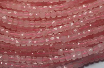 1 tellerinin doğal Pembe Kuvars Kristal 4.5 * 4.5 mm faceted küp dağınık boncuklar takı DIY yapımı için tasarım veya hediye