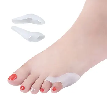1 Çift Silikon Küçük Ayak Düzleştirici Ayırıcı Jel Pinky Toe Düzeltici Serpme Ayak Bakımı Ortopedik Pedleri Tabanlık Yetişkin için