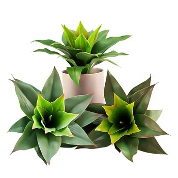 2 adet / grup Büyük Yapay Etli Bitkiler Plastik Aloe Sahte Agave Ağacı Gerçek Dokunmatik Yaprak Hava Bitkileri Ev Masası Duvar Bahçe dekor
