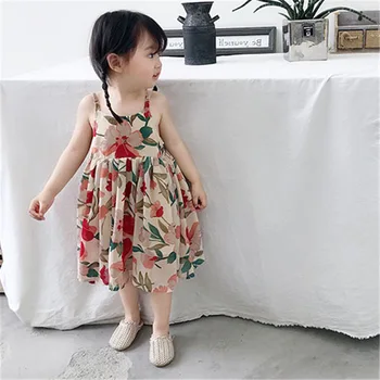 2020 Yaz Moda Bebek Kız Elbise Çocuklar Sevimli Prenses Kaşkorse Elbiseler Kızlar için Çiçek Kız Yeni Yaz Elbiseler, #8455