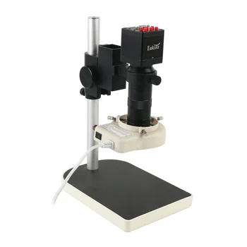 2021 1080P VGA Endüstriyel Dijital Video Mikroskop Kamera + 100X C dağı Lens + 56 LED halka ışık + Standı PCB Lehimleme için