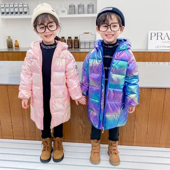 2021 Sonbahar Kış Yeni Tek Kullanımlık çocuk Giyim Orta uzunlukta çocuk Aşağı Ceket Erkek Kız Kış Ceket Çocuklar sıcak tutan kaban