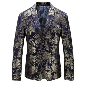 2022 Moda Yeni erkek Rahat Trend Çiçek Takım Elbise / Erkek Slim Fit Blazers Ceket Ceket Baskı Takım Elbise