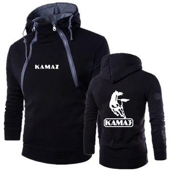 2022 Yeni KAMAZ Logo Baskı Özelleştirilebilir Eklenmiş Pamuk Sıcak Erkek svetşört Ceket Rahat Hip Hop Yüksek Kaliteli Erkek Spor