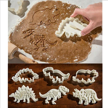 3 Adet / takım Dinozor kurabiye kesici Kek Kalıbı Bisküvi Pasta Fondan Kek DIY Kalıp Sugarcraft Tatlı Pişirme