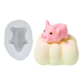 3D Sevimli Piggy Fondan silikon kalıp Çikolata Kalıp DIY Mus Kek Pişirme Dekorasyon Kalıp
