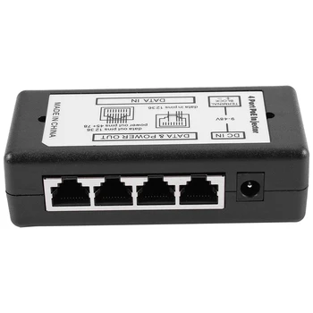 4 Port poe enjektörü Poe Güç Adaptörü Ethernet Güç Kaynağı Pimi 4,5(+)/7,8(-)giriş Dc12v-Dc48v Ip Kamera İçin