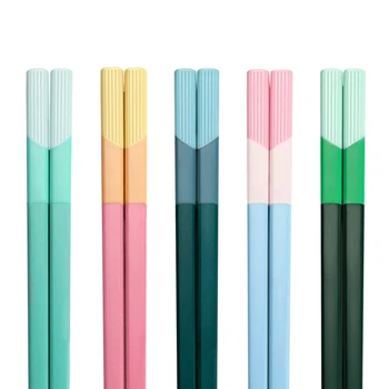5 Pairs Fiberglas Çubuklarını Yeniden Kullanılabilir Ekleme Renk Isıya Dayanıklı Çubuklarını Yeniden Kullanılabilir Kare Çubuklarını Asya Sofra Takımı