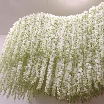 50 adet Orkide Rattan Yapay ipek çiçek Asma Ev Beyaz Düğün Bahçe Dekorasyon Asılı Garland Duvar Sahte Çiçekler