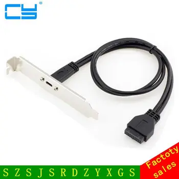 50cm Tip C USB-C Dişi USB 3.0 Anakart 20Pin Panel Montaj Kablosu Arka PCI Arka Panel Genişleme Braketi