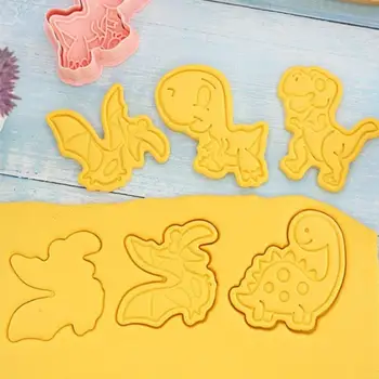 8 Adet Plastik 3D Karikatür Preslenebilir Bisküvi Kalıp Şekli Çerez Kesiciler kurabiye damgası Mutfak Pişirme Pasta Bakeware