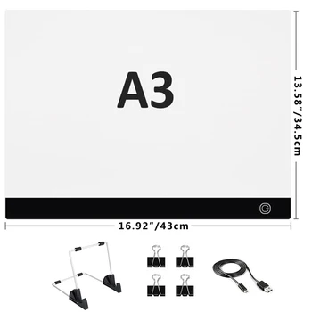 A3 USB led ışık Pad Artcraft kenar ışığı Kutusu kopyalama panosu Dijital Tablet Boyama Yazma çizim tableti Elmas Boyama kurulu