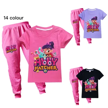 Abby Hatcher Serisi Y Çocuk Giysileri Moda Saf Pamuk Spor O-Boyun kısa kollu tişört Pantolon B Gençler için Bebek Erkek ve kız