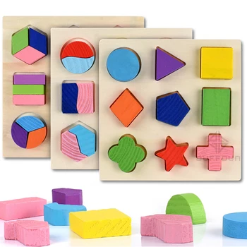 Ahşap Bulmaca Üç Boyutlu Montessori Oyuncak Geometri Sınıflandırma Bilişsel Eşleştirme Kurulu Çocuk Zeka Eğitimi Oyunu