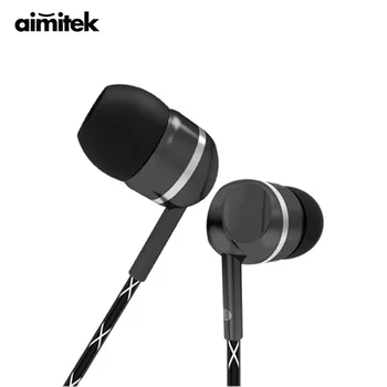 Aimitek Line-in Evrensel Kulaklıklar Hifi Stereo Kulaklık Kulaklık Süper Bas Kulaklık için Mic ile Hands-Free Cep Telefonu MP3 MP4