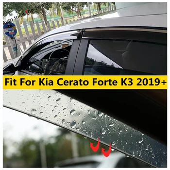 Araba Yan Kapı Pencere Güneş Yağmur Duman Rüzgar Visor Koruma Kalkanları Saptırıcı Aksesuarları Dış Kia Cerato Forte İçin K3 2019-2022