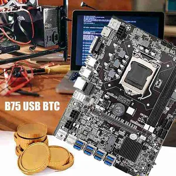 B75 8 XPCIE USB3. 0 BTC ETH Madenci Anakart Kiti + CPU + Soğutma Fanı + 2X4G DDR3 RAM + Anahtarı Hattı + RJ45 Ağ Hattı LGA1155 DDR3