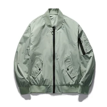 Bahar Yeni erkek Bombacı fermuarlı ceket Erkek Casual Streetwear Hip Hop Fit Pilot Ceket Erkek Giyim Büyük Boy 4XL Giyim E185