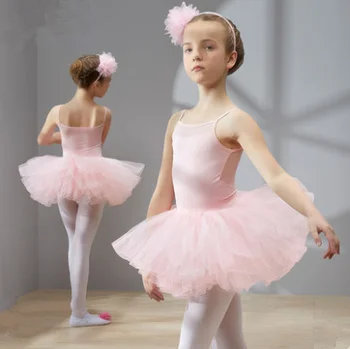 Bale Elbise Dans Elbise Tutu Elbise Kızlar için Çocuk Çocuk Yüksek Kaliteli Kısa Kollu Tül Dans Giyim