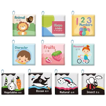 Bebek Bezi Kitap Hayvan Nakış Bez Kitap Zil Kağıt BB Düdük Kitap Oyuncaklar Değil Çürük Bez Kitap Okuma 0-3 yıl