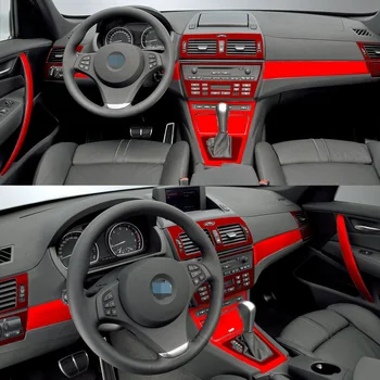 BMW için X3 E83 2003-2010 İç Merkezi Kontrol panelli kapı Kolu 3D / 5D Karbon Fiber Etiketler Çıkartmaları Araba styling Aksesuar