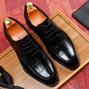 BONA 2023 Yeni Tasarımcılar Orijinal deri ayakkabı Erkekler Moda Şık sosyal ayakkabı Adam İş Lüks Marka Elbise Ayakkabı Mansculino