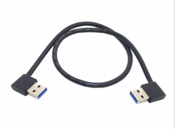 cy USB 3.0 Tip A Erkek 90 Derece Sol Açılı Sağ Açılı Uzatma Düz Bağlantı Kablosu