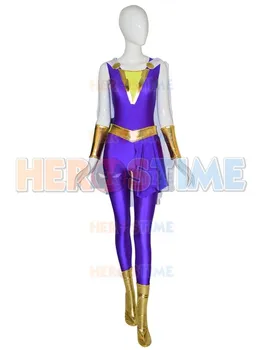 Darla Dudley Takım Elbise Shazam Aile Cosplay Kostüm Pelerin Süper Kahraman Kostüm Cadılar Bayramı Zentai Bodysuit Sıcak Satış