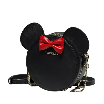 Disney Karikatür Mickey mouse çanta bayan pu çanta kız omuz çantaları moda Yaratıcı küçük yuvarlak çanta messenger kadın çantası