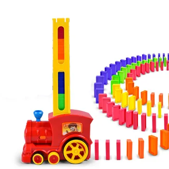 Domino bunker otomatik dağıtıcı elektrikli tren / çocuklar için eğitici oyuncaklar / bebek oyuncakları parçaları / teknoloji modeli yapı tuğlaları