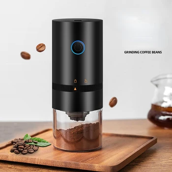 Elektrikli Kahve Değirmeni Cafe Otomatik Kahve Çekirdekleri Değirmeni Konik Çapak Değirmeni Makinesi Ev Seyahat için Taşınabilir USB Şarj Edilebilir