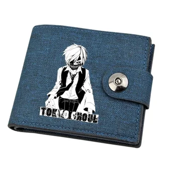 Erkek Kız bozuk para cüzdanı Anime Tokyo Ghoul Karikatür Cüzdan Tuval Genç Rahat Nakit Tutucu Çift Kat Toka küçük cüzdan
