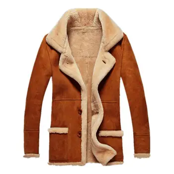Erkek Mont Yaka Uzun Kollu Cepler Tek Göğüslü Sıcak Palto Sonbahar Kış Polar Astar Motosiklet Ceketler erkekler için chaquetas