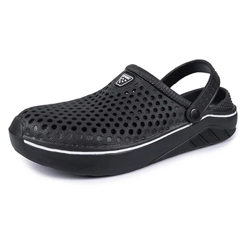 Erkek Sandalet Sıcak Satış Açık Yaz Delik Ayakkabı PVC Kadın bahçe ayakkabısı Siyah Plaj Düz Sandalet Terlik