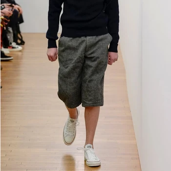 Erkek Yün Rahat Pantolon Orta Pantolon 2021 Gevşek Kış Yeni Moda Trendi Özel Gösteri Büyük Boy Yün Kapriler