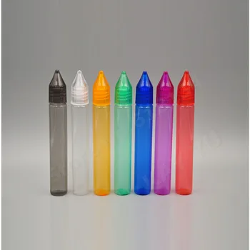 Fabrika fiyat 100 adet 15ml renkli PET kalem şişesi, sıvı plastik şişe, ucu ve kapaklı 15 ml damlalıklı şişe DAMLALIKLI