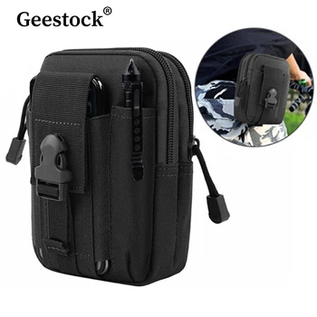 Geestock Taktik Bel paket çantası Açık Spor Koşu Kılıfı Kemer erkek Su Geçirmez Cep Telefonu Çantası Kamp Bisiklet Bel Çantaları