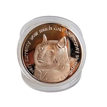 Güzel Gümüş Altın Kaplama Dogecoin hatıra paraları Sevimli Köpek Desen Metal El Sanatları Hatıra Hediyeler Ev Dekorasyon Modern
