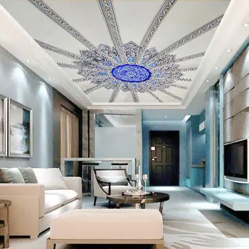 Helal tavan duvarları tavan 3D stereoskopik büyük namaz odası otel tavan fresk özel boyut