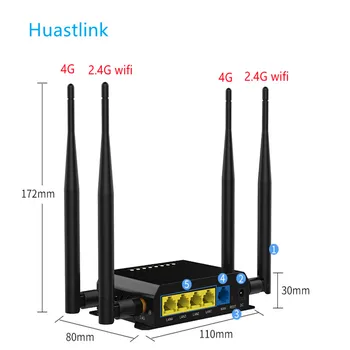 Huastlink 4G SİM kartlı router 300 M Hotspot 4G CPE Anten 32 Kullanıcıları Kablosuz 1WAN 4LAN Openwrt Sanayi Yönlendirici HC311