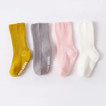 Ilkbahar ve Sonbahar 0-3T çocuk Çorap Düz Renk Bebek Kız Çorap Yürümeye Başlayan Kat Çorap kaymaz Rahat Bebek Erkek Çorap