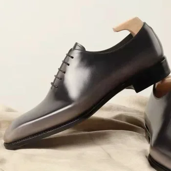 Ilkbahar Yaz Sonbahar Kış erkek deri ayakkabı Oxford Ayakkabı İnek Derisi Moda El Yapımı Ziyafet Ayakkabı Düğün deri ayakkabı