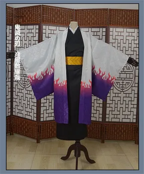 İblis Avcısı: Kimetsu Hiçbir Yaiba Ubuyashiki Kagaya Kimono Cosplay Kostüm