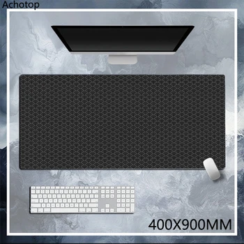 Japon Tarzı Siyah Gri Deskmats Dikişli Kenarları Pürüzsüz Bez Üst Bilgisayar Mouse Pad XXL 900 * 400mm Büyük Oyun Mouse Pad Mat
