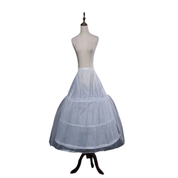 Kadın 3-Hoop 1 Tül A-Line Kat Uzunluk Düğün A-Line Petticoat Jüpon Kabarık Etek Kemer Ayarlanabilir Boyutu