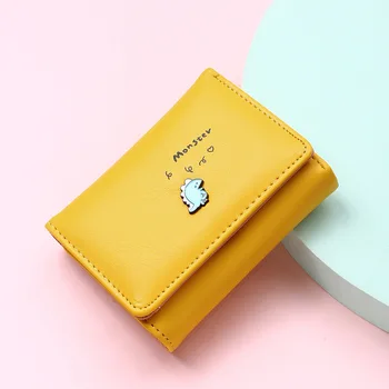 Kadınlar Sevimli Küçük Cüzdan Toka Katlanır Kız Cüzdan Marka Tasarlanmış Pu deri bozuk para cüzdanı Kadın kart tutucu Çile Mini Debriyaj 2022