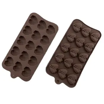 Kalp Çikolata Kalıpları 15 Kavite Elmas aşk Şekli Silikon Düğün Şeker Pişirme Kalıpları Süslemeleri Kek Kalıbı 3D SN4326